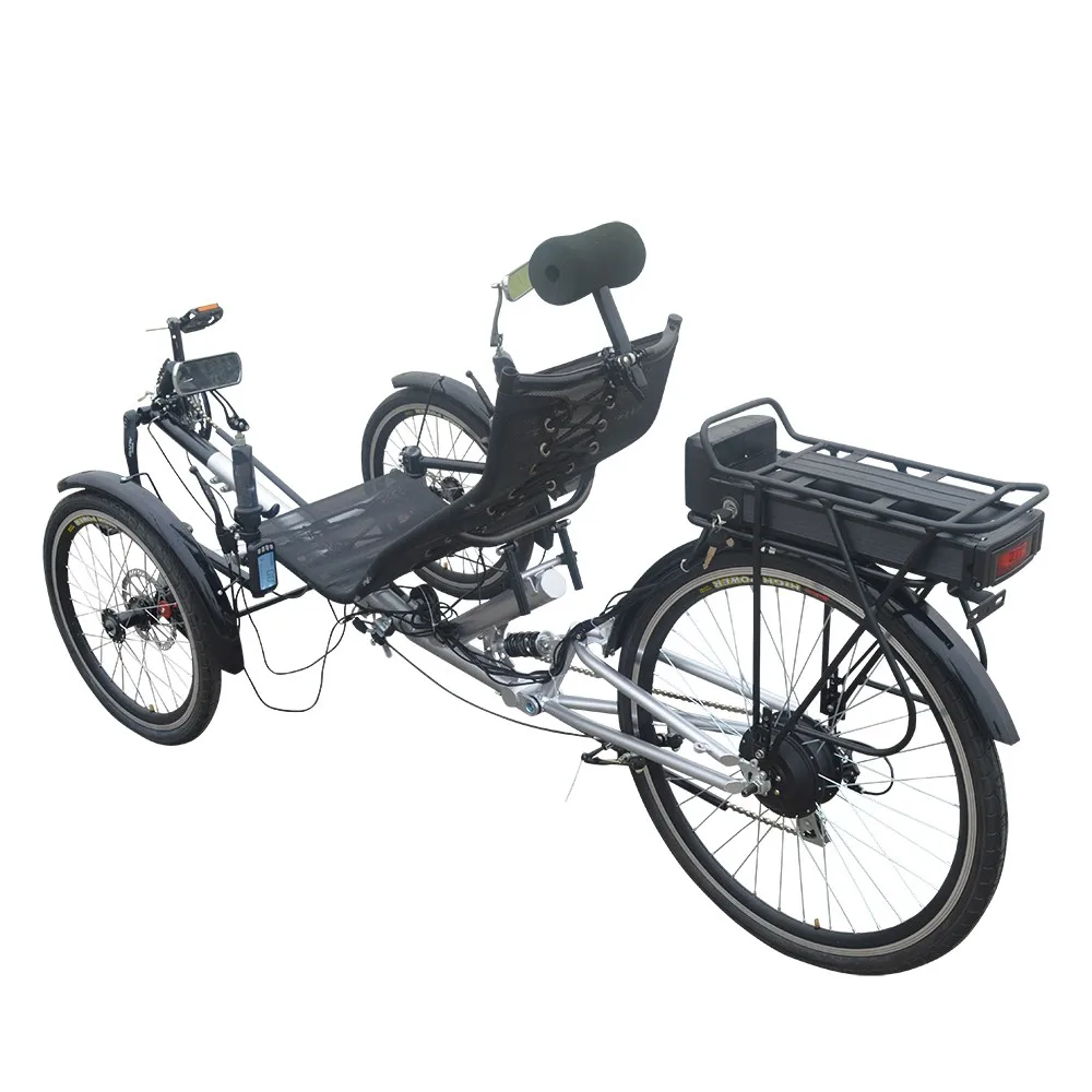 

Europe Standard Three Wheels Adult Folding Recumbent E-bikes With Rear Suspension