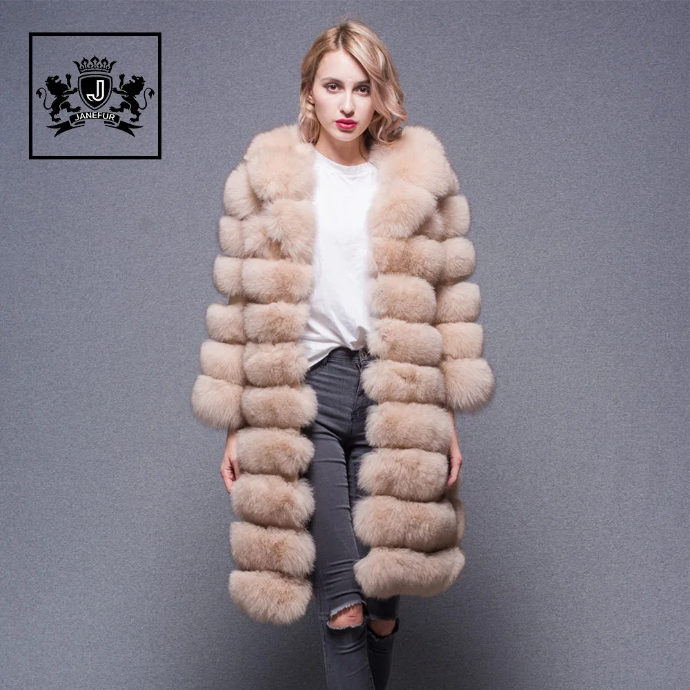 

high quality real fox fur coats cheap price women winter long fur coat, Khaki/can be customized