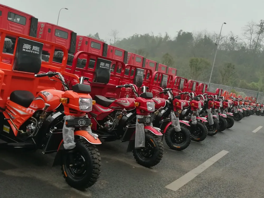 Popular china vehicle double hydraulic tipper tricycle transport goods