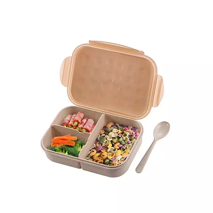 

Bento Box for Kids, Leakproof With 3 Compartments, BPA-Free Bento Lunch containers For Kids, Green, purple, champagne or customize