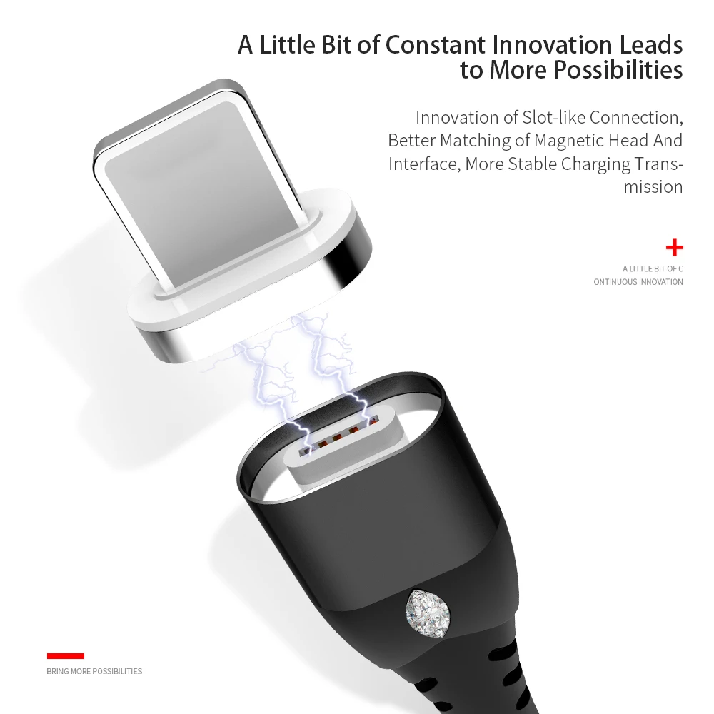 Quick Charger 2.4A Magnetic type C charging Cable Micro Usb 3 in 1 Charging Cables for Android/IOS/type C - ANKUX.COM