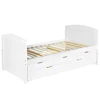 HXLBD-010 Wooden Single Bed Frame Pine Wood With Drawers Trundle Kids Adults Timber Slat