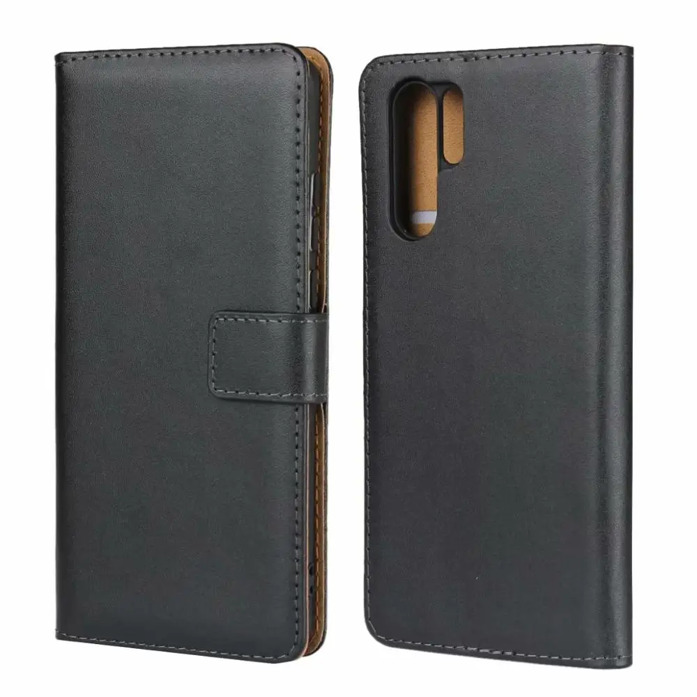 

Genuine Leather Wallet Phone Case For Huawei P30 Pro, Black