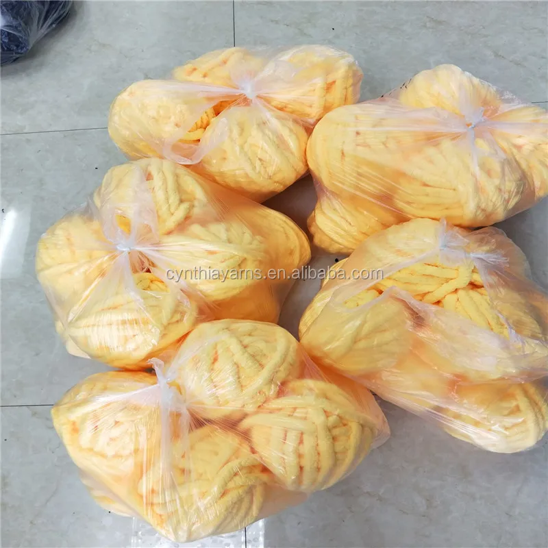 Wholesale Chenille Thick Chunky Yarn 28 Yards 6 Bulky For Arm Knitting