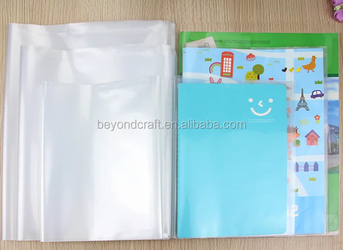 Clear Plastic Poly Book Jacket Transparent Pp Self Adhesive Students