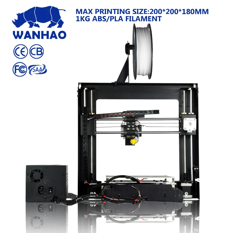 

High Quality Precision Wanhao i3V2.1 3D Printer Reprap Prusa i3 DIY 3D Printer kit with Build size 200*200*180mm