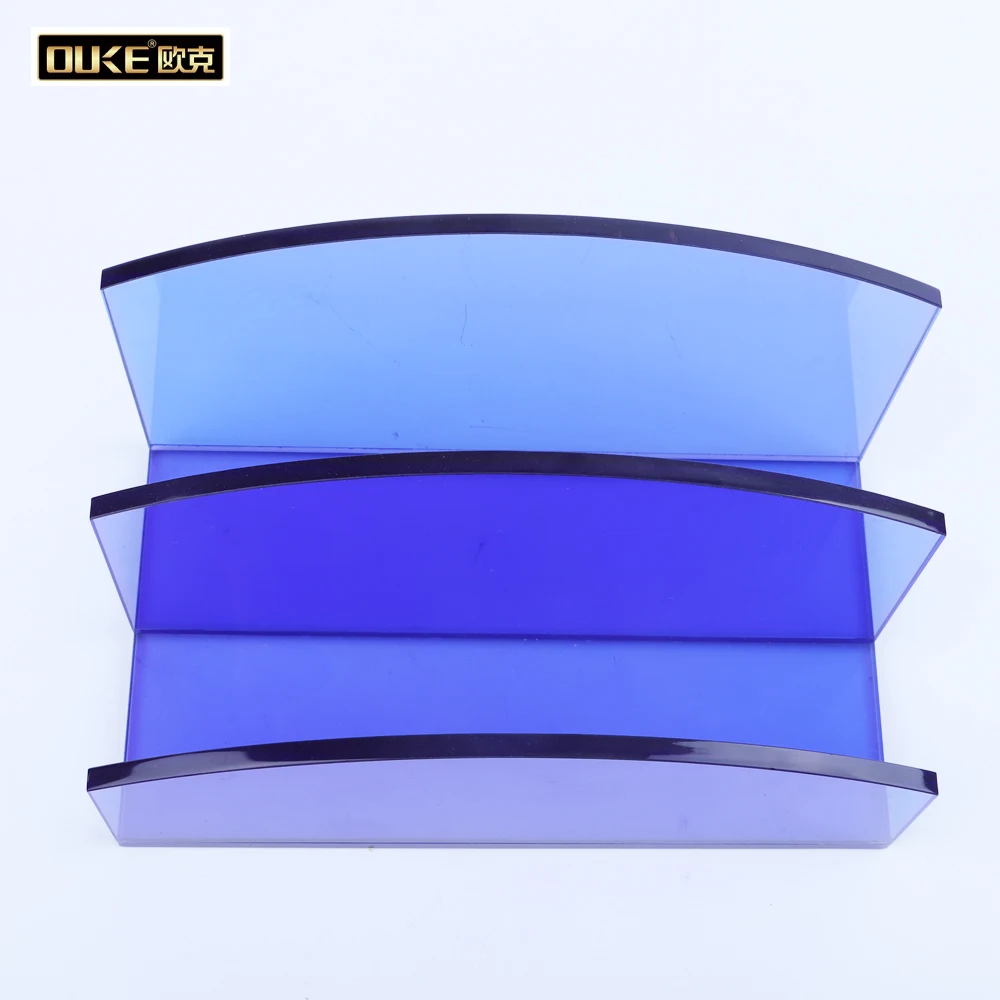 Factory custom Clear Blue Acrylic Holder Cosmetic Display Stand