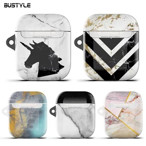 Marble Patterns Silicone Custom Style Anti-fall Airpods Protective Cover Case Suitcase Anti-lost Cover for Airpods Silicone case