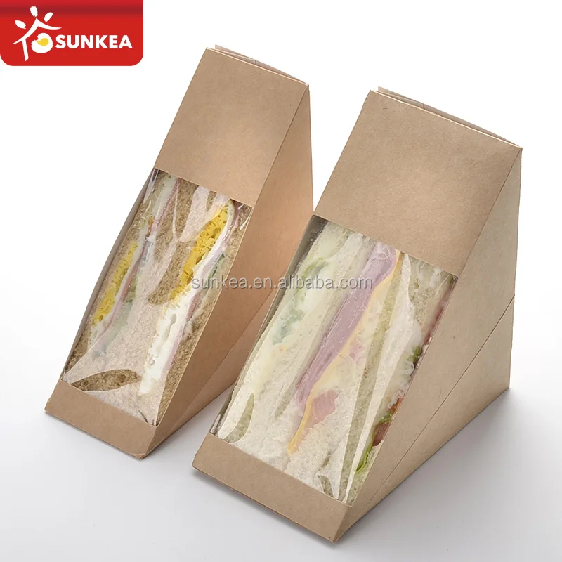 Biodegradable Kraft paper food box Sandwich packaging box