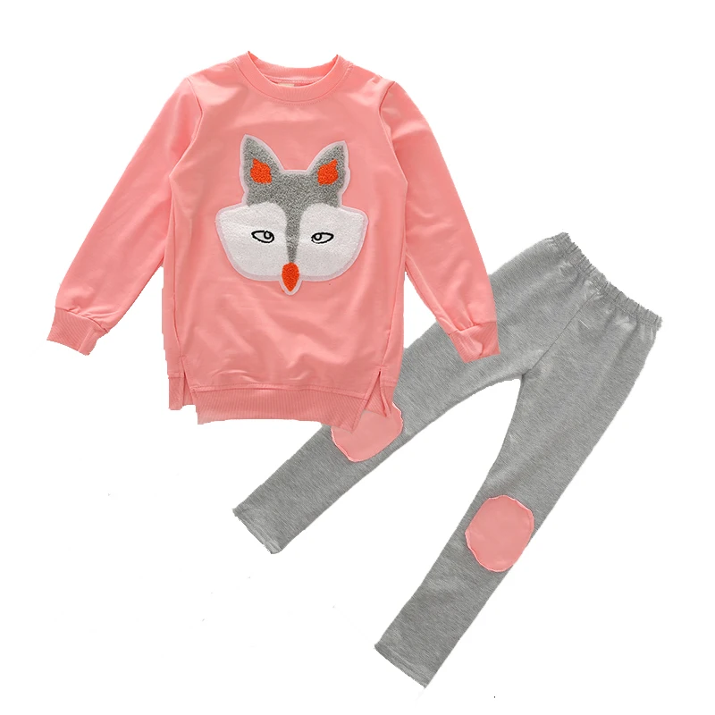 2018 Sell like hot cakes fox  girls clothes kids set