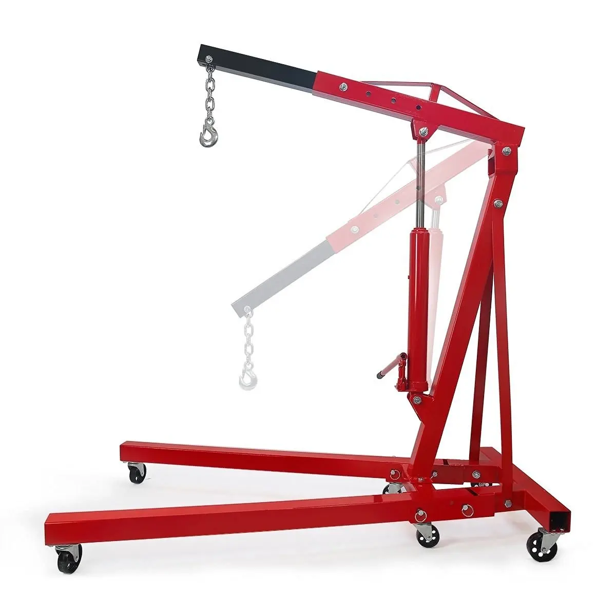 1 Ton Shop Crane Foldable Engine Motor Cherry Picker Hoist Lift Swivel