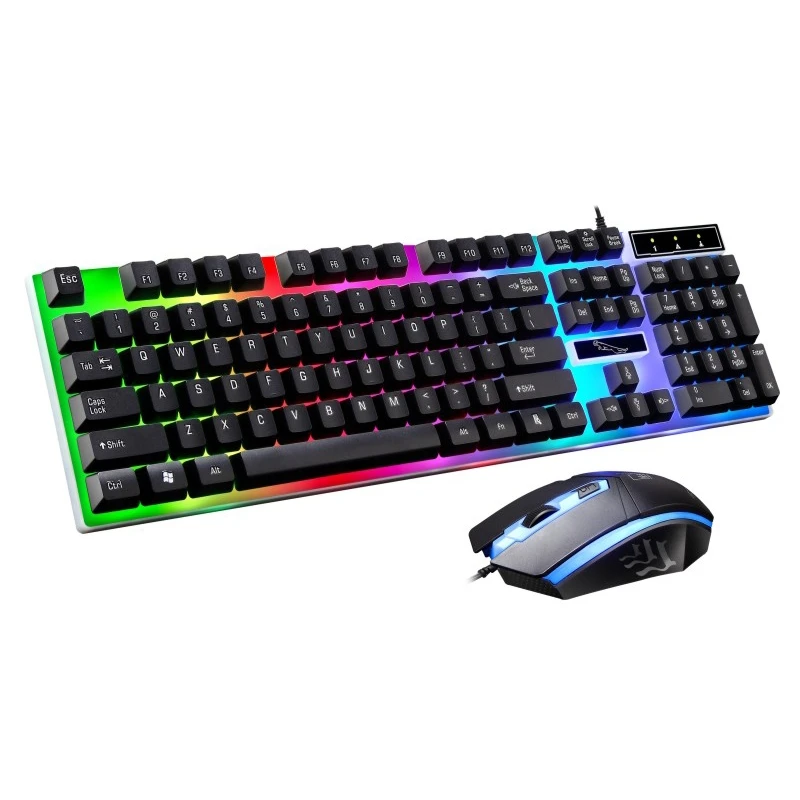 ZGB G21 1600 DPI Professional Wired Colorful Backlight Mechanical Feel Suspension Keyboard + Optical Mouse Kit for Laptop, PC