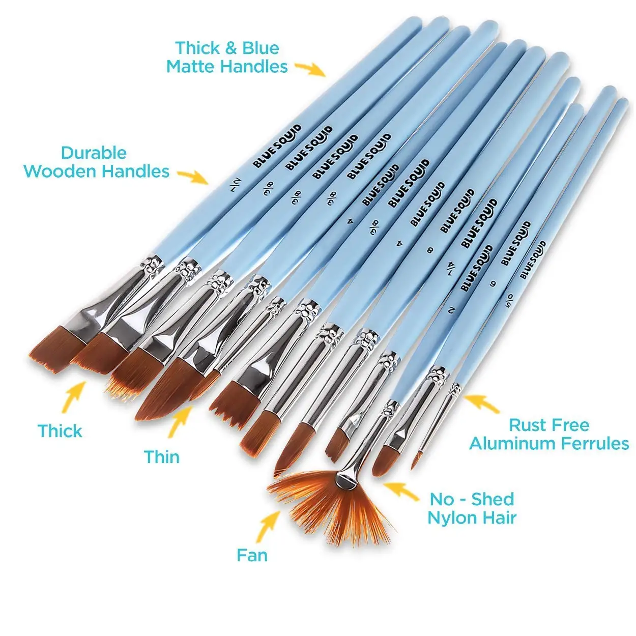 Watercolor Brushes Paint Brush Set - by Blue Squid, 12 Artist