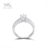 old fashion engagement ring prong setting 5 mm cz center stone 925 silver jewelry