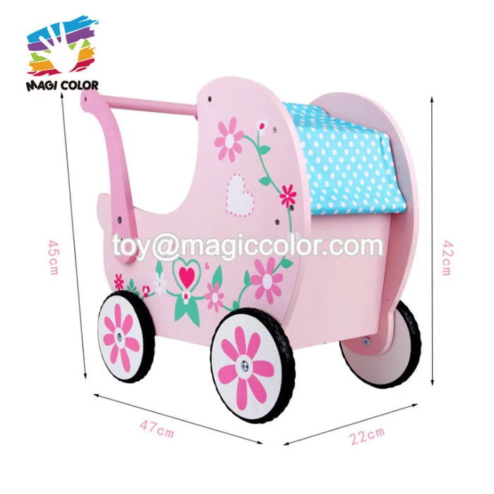 wooden baby doll stroller