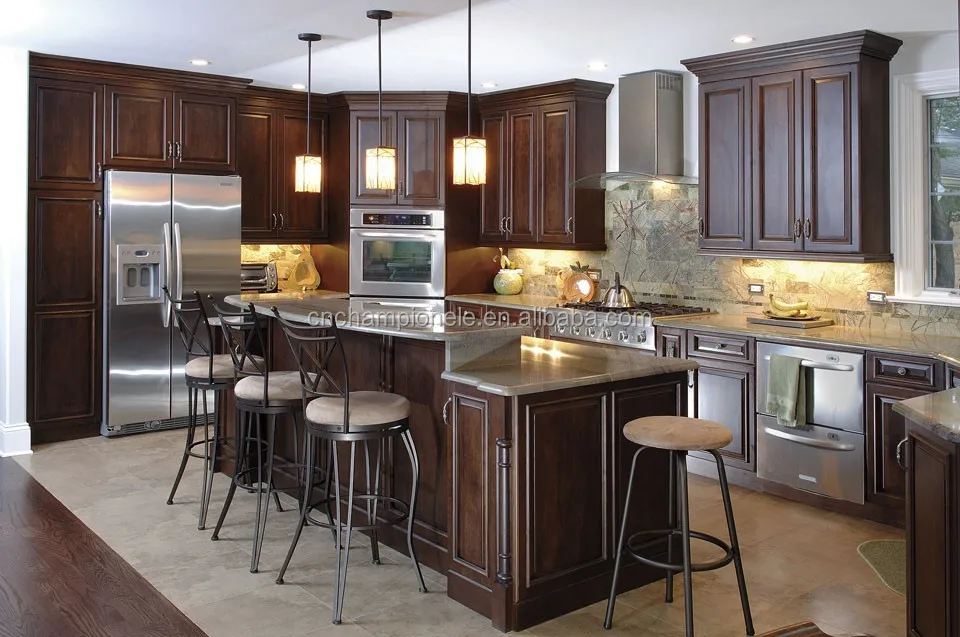 China donker walnoot houten keuken kast keuken kasten product id ...