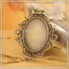 Bow Lace Frame 25*32mm Oval Cabochon Settings Blank Jewelry Making