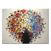 thick brush strokes heavy oil colourful flower oil painting