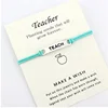 Teach Apple Teacher Blessing Card Bracelets Greeting Bracelet Card Teach Blessing Bangles Teacher's Day Gift
