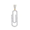 Hip hop micro pave pendant two tone clip pendant
