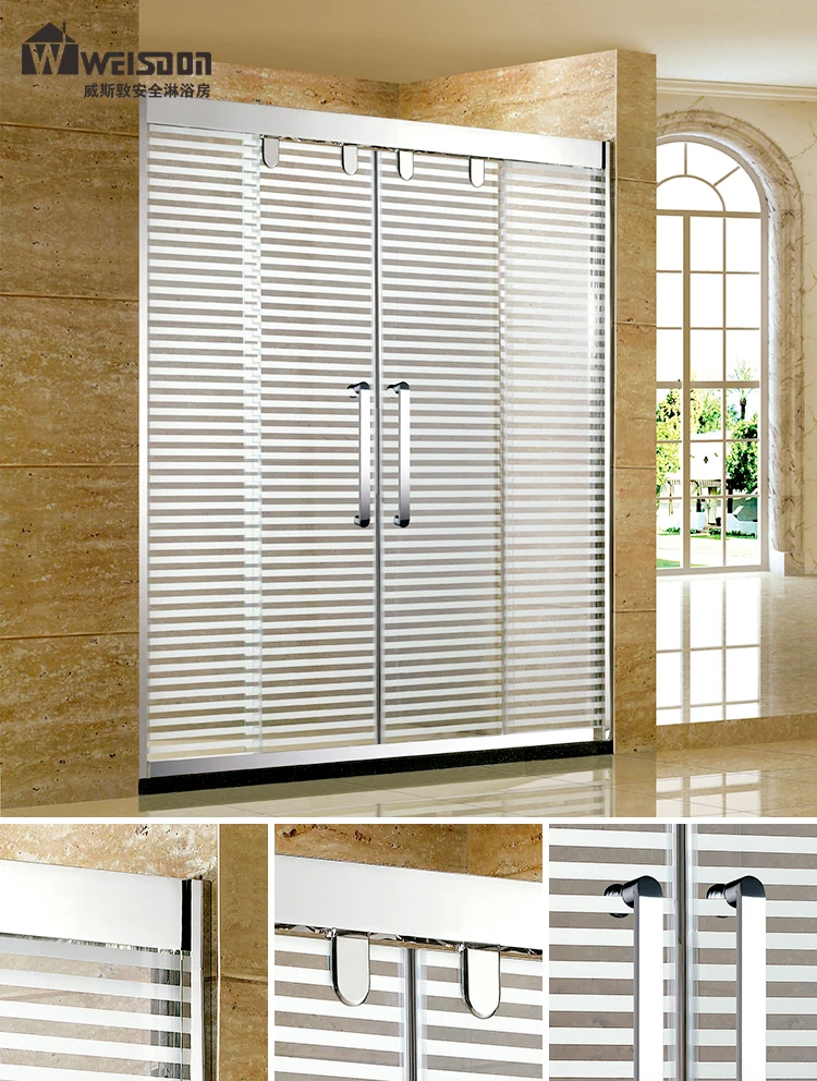 High quality tempered glass shower door 8mm glass bathroom shower room 4 panel sliding shower door