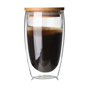 Image of 250ml/ Double Wall Coffee Mug Tea Cups Thermal Espresso glasses, Mouth blowing Pyrex borosilicate double wall glass cup.