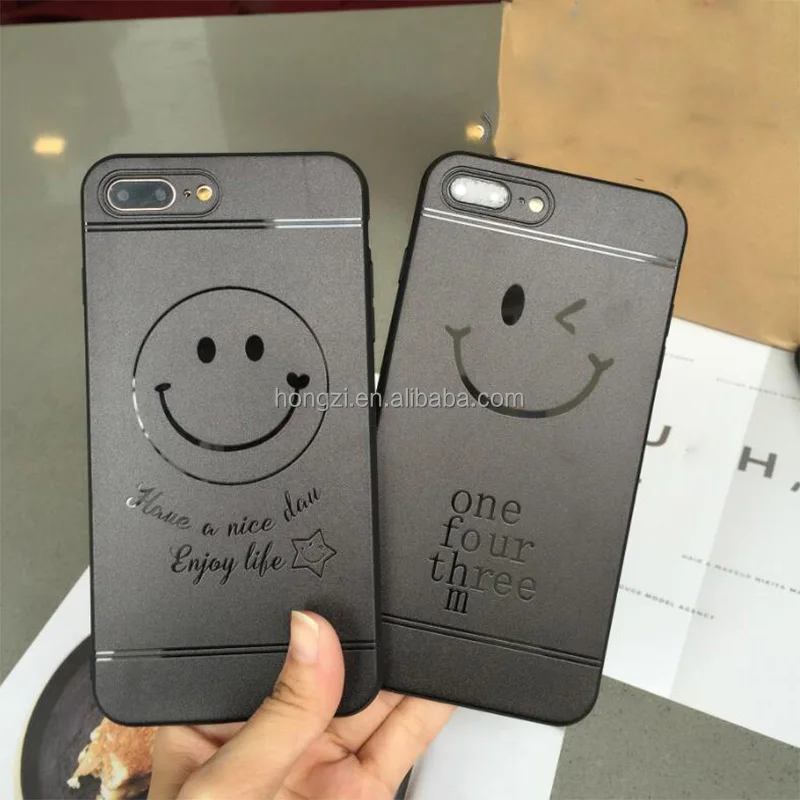 

Black Color Matte Smile Couple Enjoy Life Mobile Phone Case For iphone 6 6s 6Plus 7 7Plus Scrub Anti-knock Cover Back