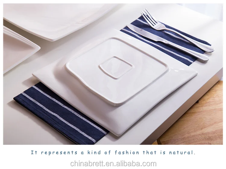 Best Selling Products Decorative Ceramic Tableware Square Shape Dinner Plate