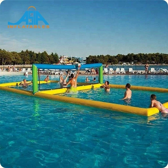 

Inflatable Floating Beach Volleyball Court Filed Water Play Equipment, Yellow, green or custom