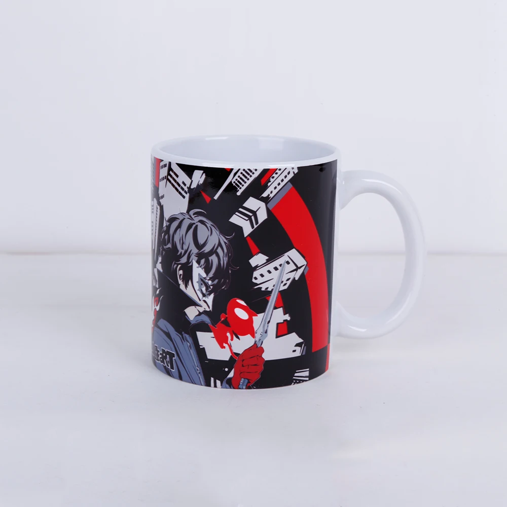 

Hot Persona 5 Coffee Milk Mug Ceramic Cup Anime P5 Cartoon Accessory JOKER, White/red/black