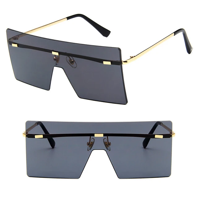 

DLL8587 Rimless Conjoined Big Frame Ocean Lens Fashion sunglasses
