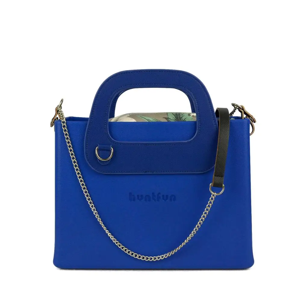 

New O bag Style Silicon Square EVA women handbags with Leather Oblong Handle Shoulder bag Chain