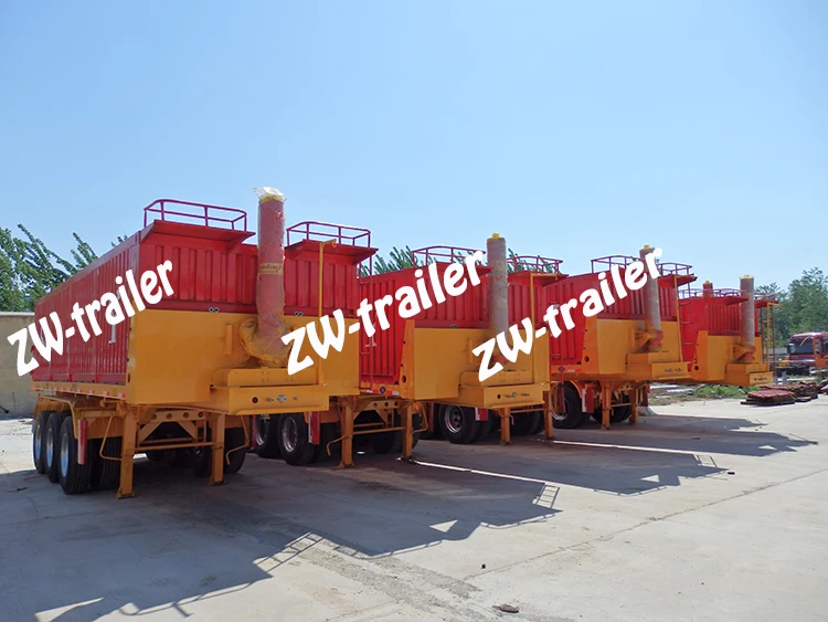 China famous brand ZW new design 45cbm 60ton Dump tipping Truck Trailer for sale