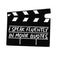 

Movie Set Clapboard Enamel pin I speak fluently in movie quotes brooch Bag Clothes Lapel Pin Badge Jewelry Gift for friends