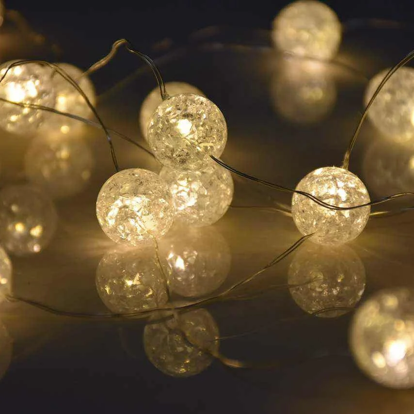 Battery Operated Cotton Ball Copper Wire Decorative Covers For String