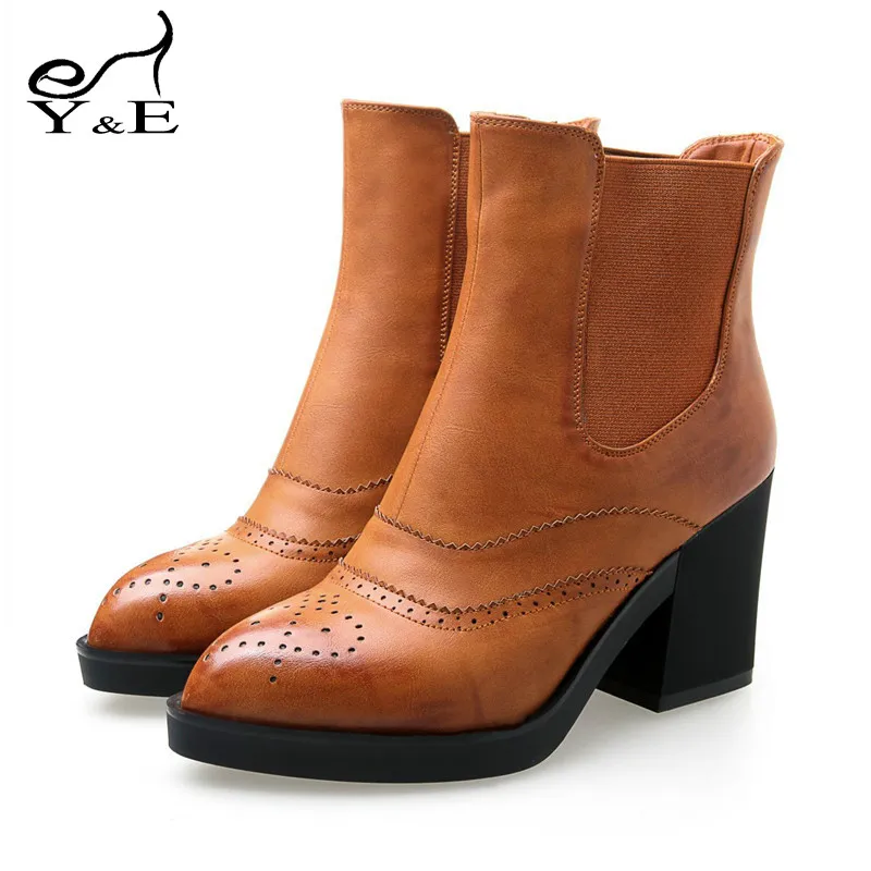 womens tan brogue boots