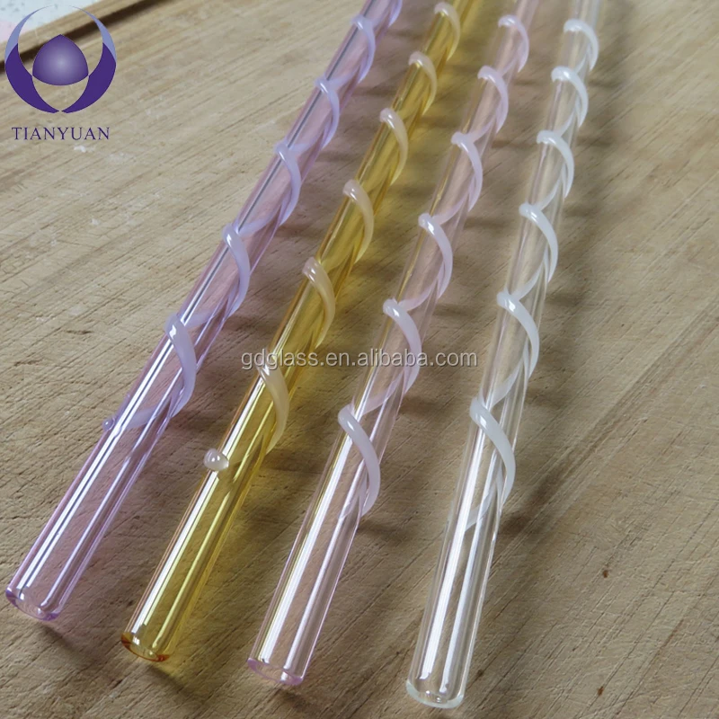 

Wholesale New 2016 Swril Line custom printed glass straws straight With Brush, Clear