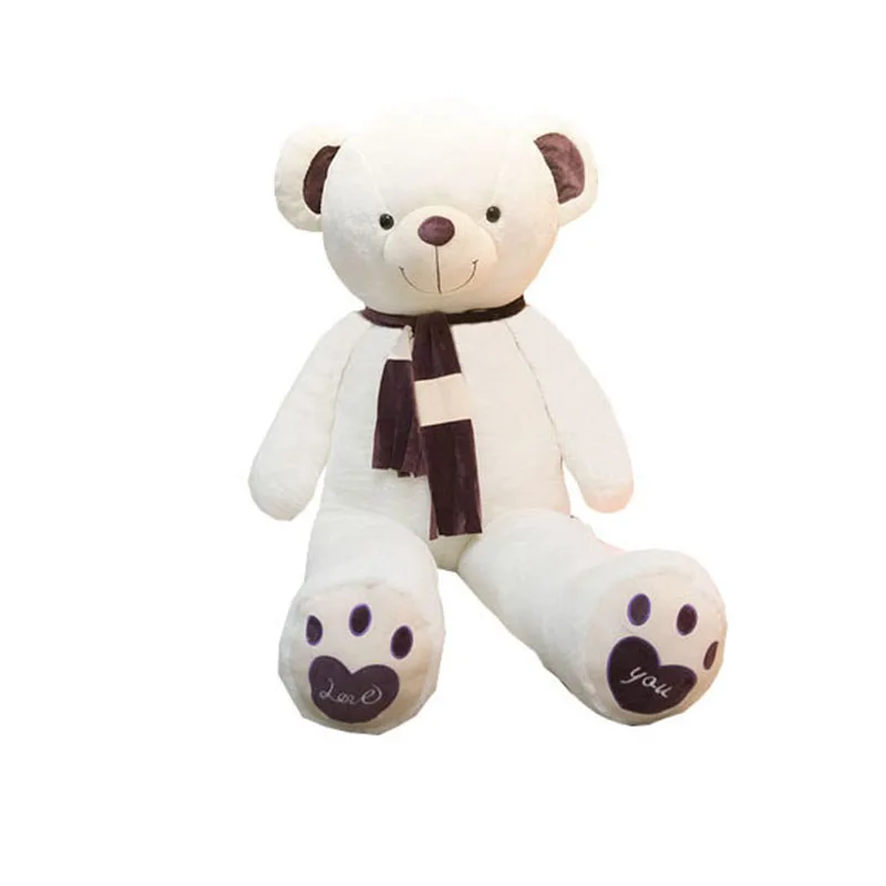 

Free Shipping Plush Animals Toy Teddy Bear  Soft Scarf Bear Skin Peluches Fabric Unstuffed Bears Children Gifts Niuniu Daddy, Brown,pink,white