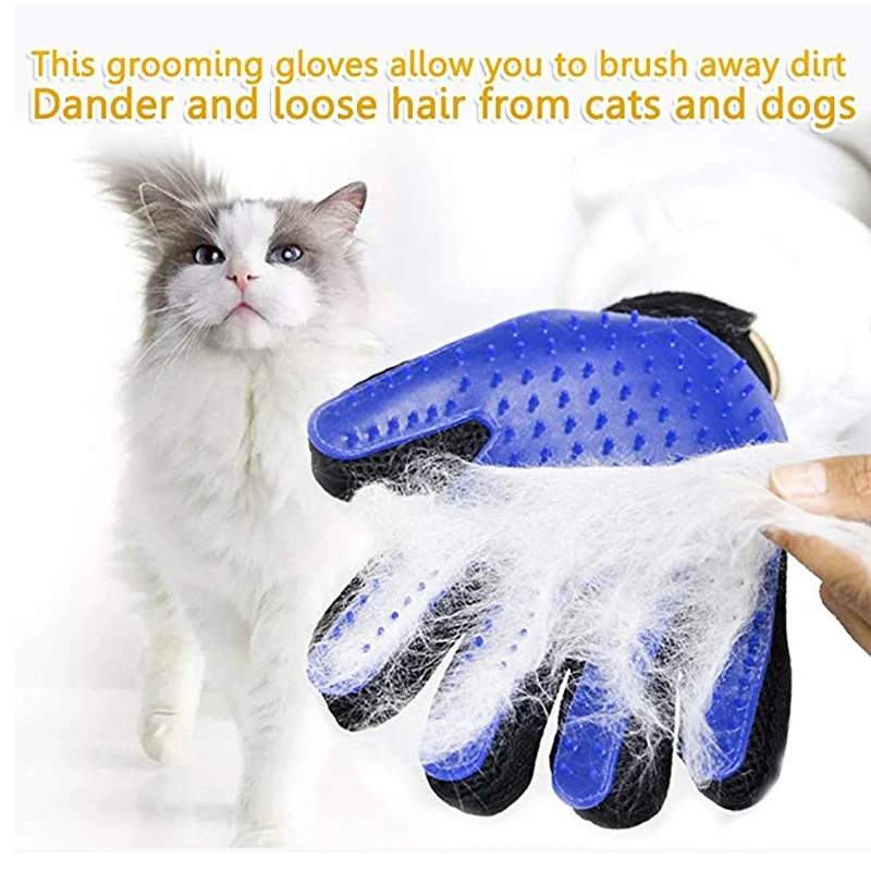 
Custom Silicone Pet Hair Remover Gloves Pet Grooming Glove Guantes de mascotas Deshedding Brush Glove with 260 Grooming Tips 
