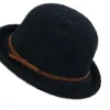 Winter elegant cute hat for lady small round hat with bow-tied wind proof and pure color