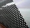 Perforated vinyl window graphic signs
