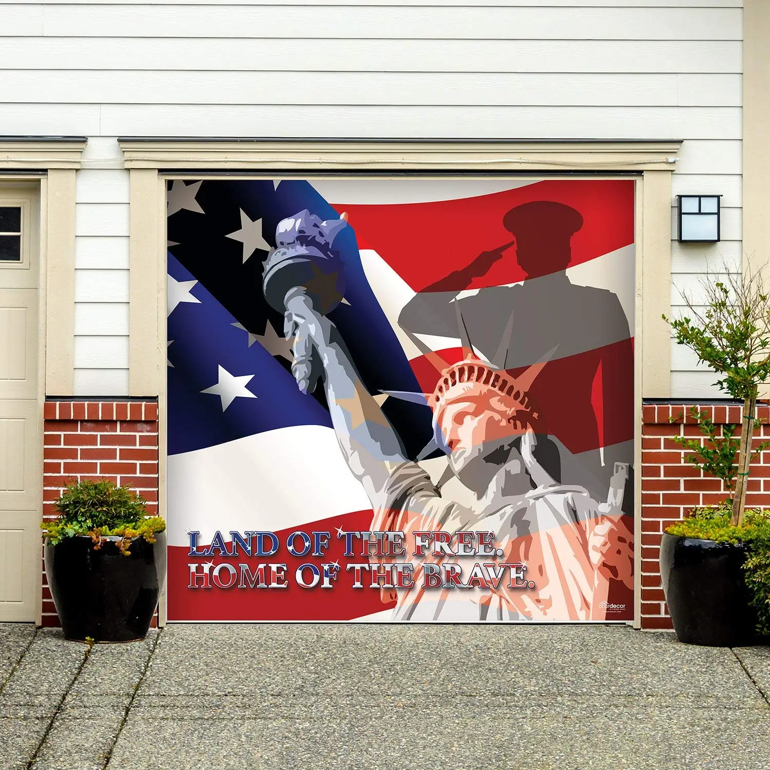 Creative Patriotic Garage Door Murals with Simple Design
