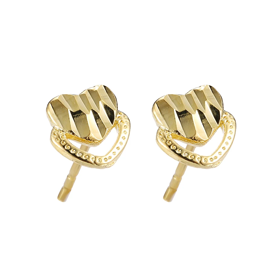 

95962 Xuping china 24K gold copper Double hearts shaped alloy zircon elegant earrings for women
