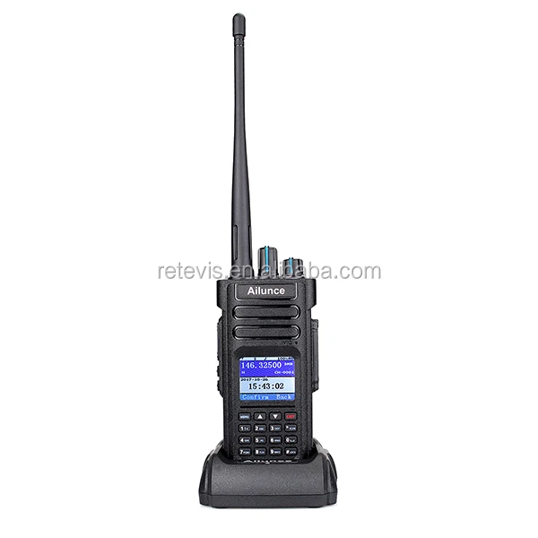 

Ailunce HD1 DMR Digital Ham Walkie Talkie Two way Radio Dual Band HF 3000CH 100000Contacts 3200mAhz Waterproof+Program Cable