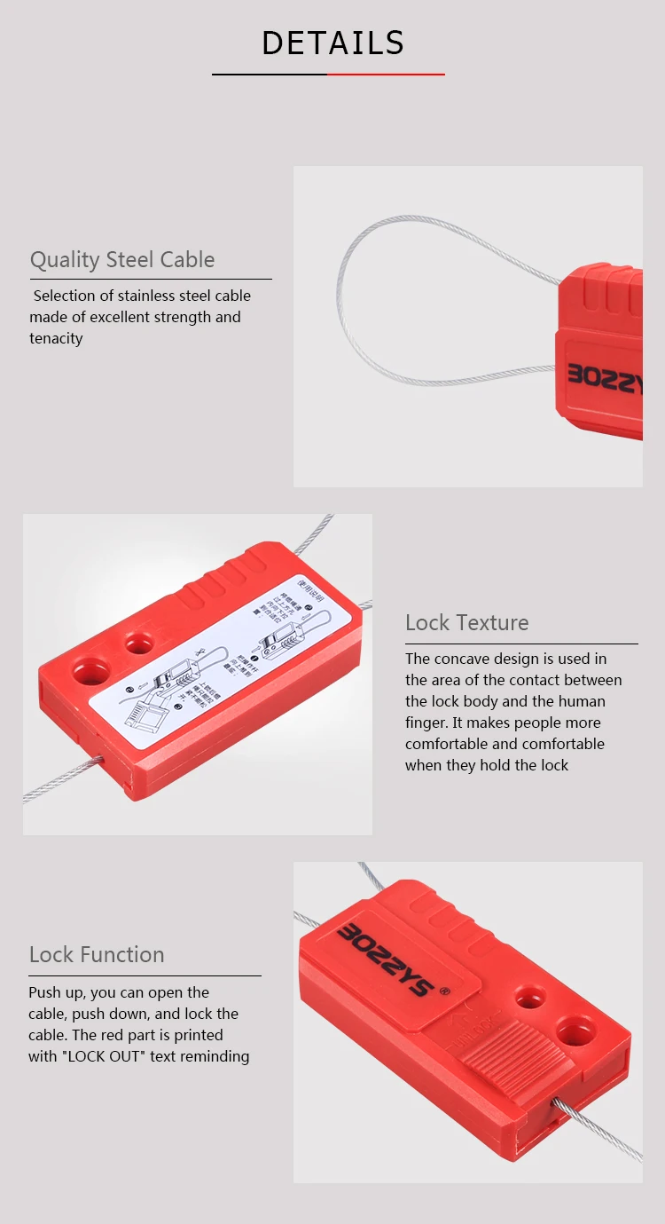 BOSHI Customized Multi-Function Adjustable Stainless Steel Cable Lockout