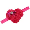 LGWO028 RDT 4 Color Valentine's Day Baby Infant Chiffon Flower Floral Bowknot Heart Headbands Headwear Hair Accessory