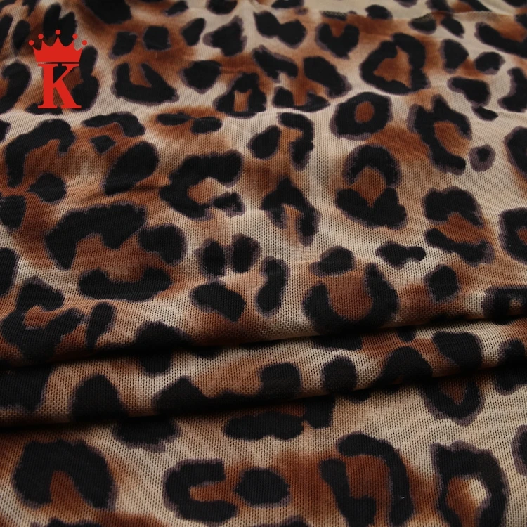 
2019 China gold supplier wholesale custom printing stretch cotton leopard spandex fabric 