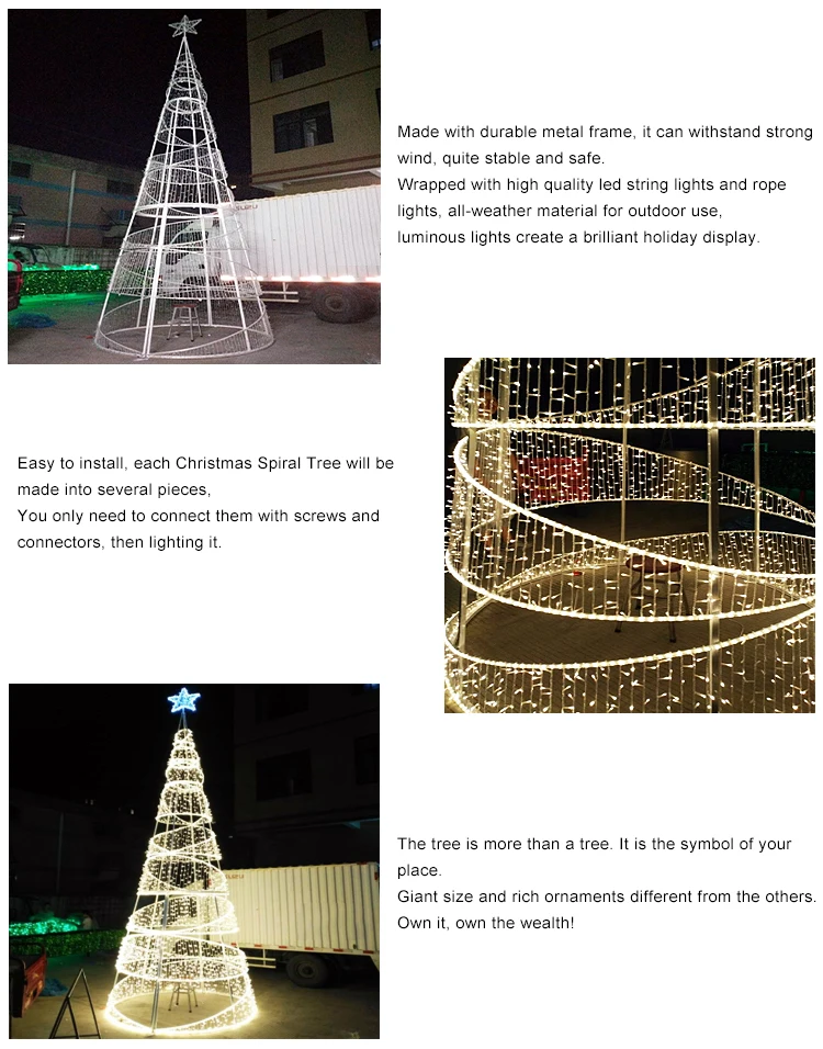 Metal Spiral Christmas Tree Luces Navidad Christmas Decoration Metal