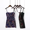 High Quality Chinese Style Sexy Suspender Dress Sleeveless Printed Short Dress