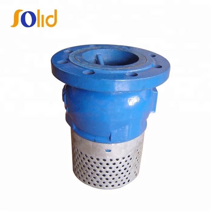 DN300, PN16 Ductile iron foot valve with stainless steel strainer